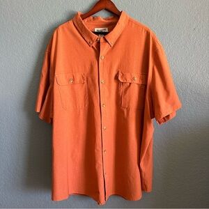 Duluth Trading Co 4XL Big & Tall Relaxed Fit Work Shirt Orange Button Up